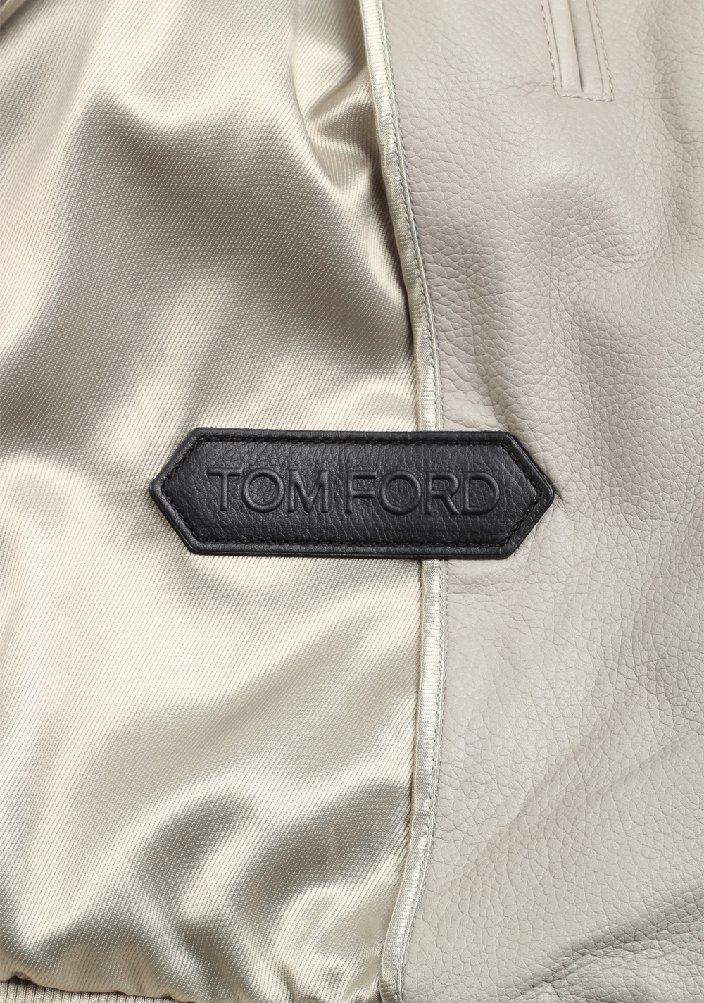 TOM FORD Gray Leather Coat Jacket | Costume Limité