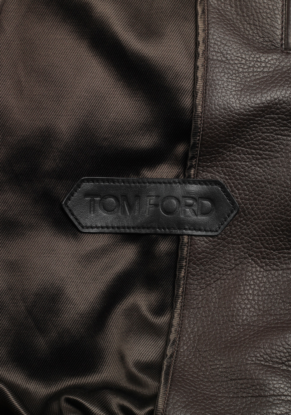 TOM FORD Brown Leather Coat Jacket | Costume Limité