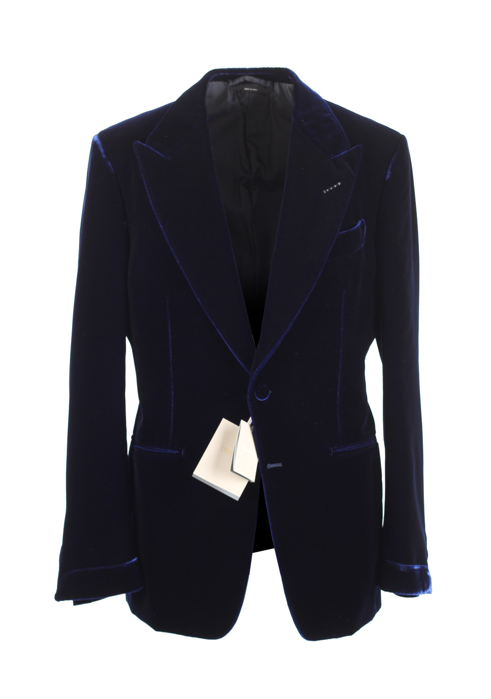 TOM FORD Shelton Blue Sport Coat Velvet Tuxedo Dinner Jacket Size 48 / 38R U.S. | Costume Limité