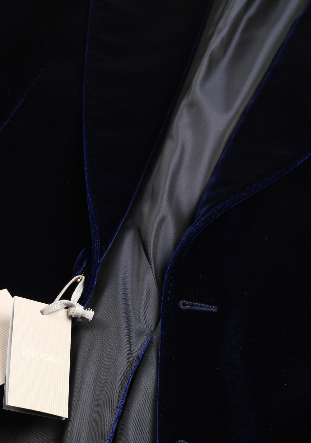 TOM FORD Shelton Blue Sport Coat Velvet Tuxedo Dinner Jacket Size 48 / 38R U.S. | Costume Limité