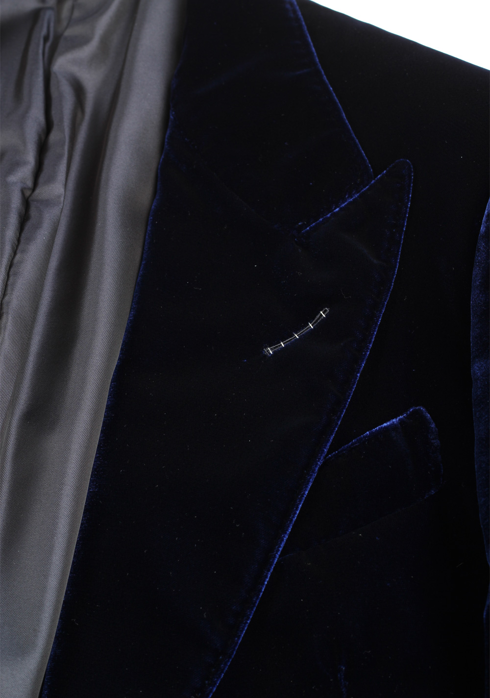 TOM FORD Shelton Blue Sport Coat Velvet Tuxedo Dinner Jacket Size 48 / 38R U.S. | Costume Limité