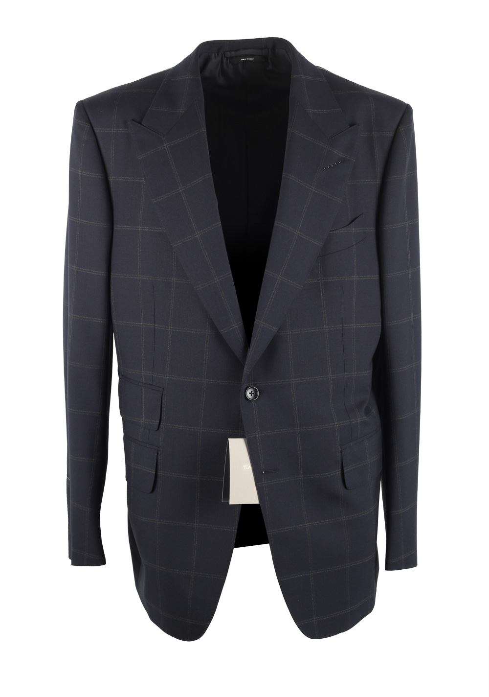 TOM FORD Windsor Checked Blue Suit Size 54 / 44R U.S. Wool Fit A | Costume Limité