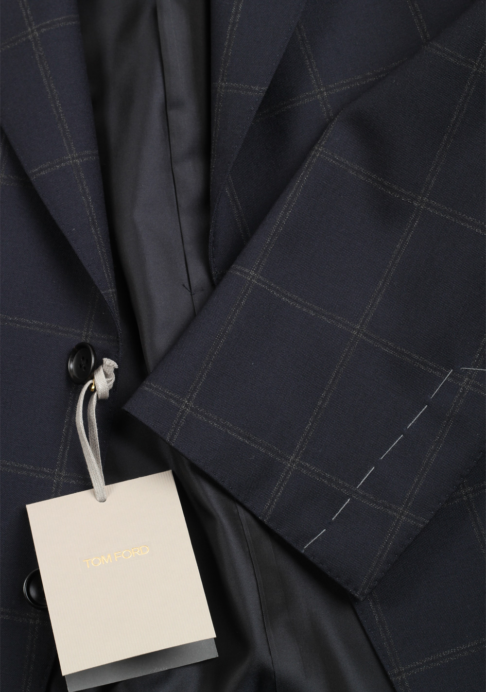 TOM FORD Windsor Checked Blue Suit Size 54 / 44R U.S. Wool Fit A | Costume Limité