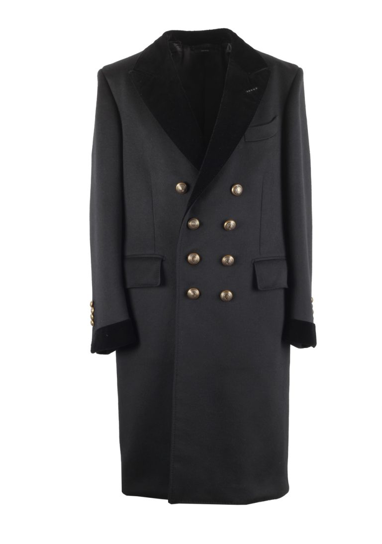TOM FORD Black Cashmere Double Breasted Coat Size 52 / 42R U.S. - thumbnail | Costume Limité