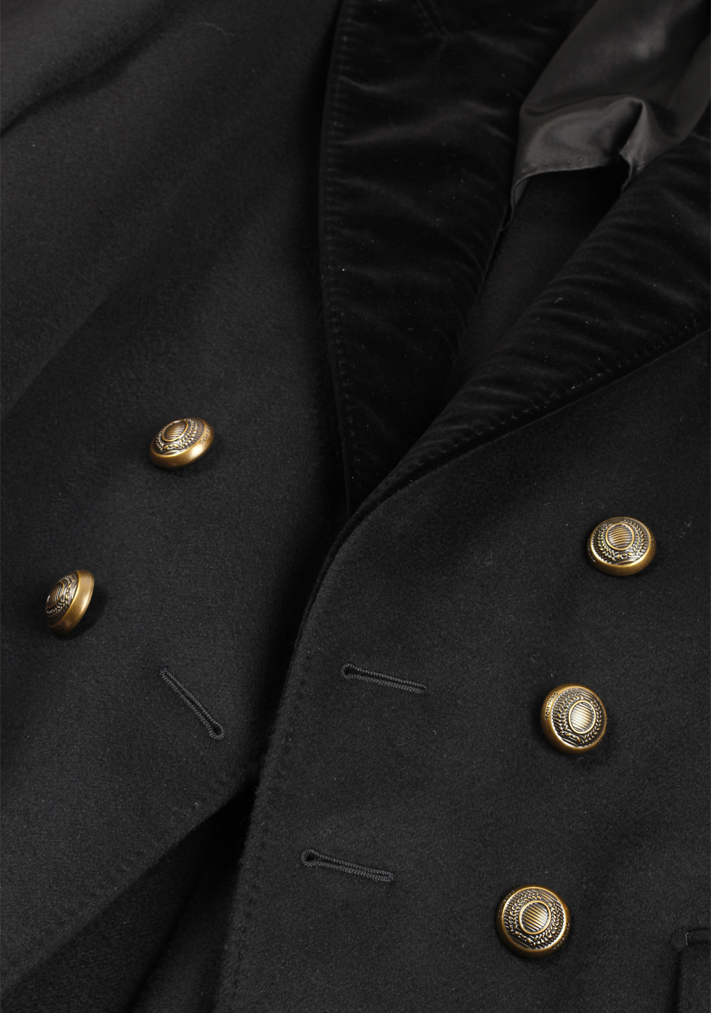 TOM FORD Black Cashmere Double Breasted Coat Size 52 / 42R U.S. | Costume Limité