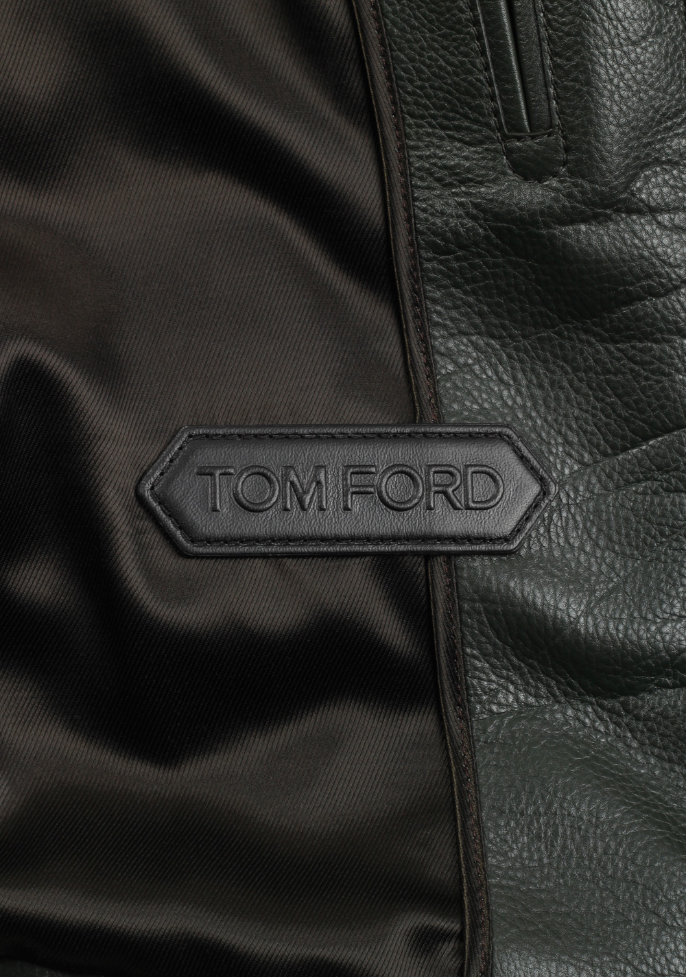 TOM FORD Green Biker Leather Jacket Coat Size 48 / 38R U.S. Outerwear | Costume Limité