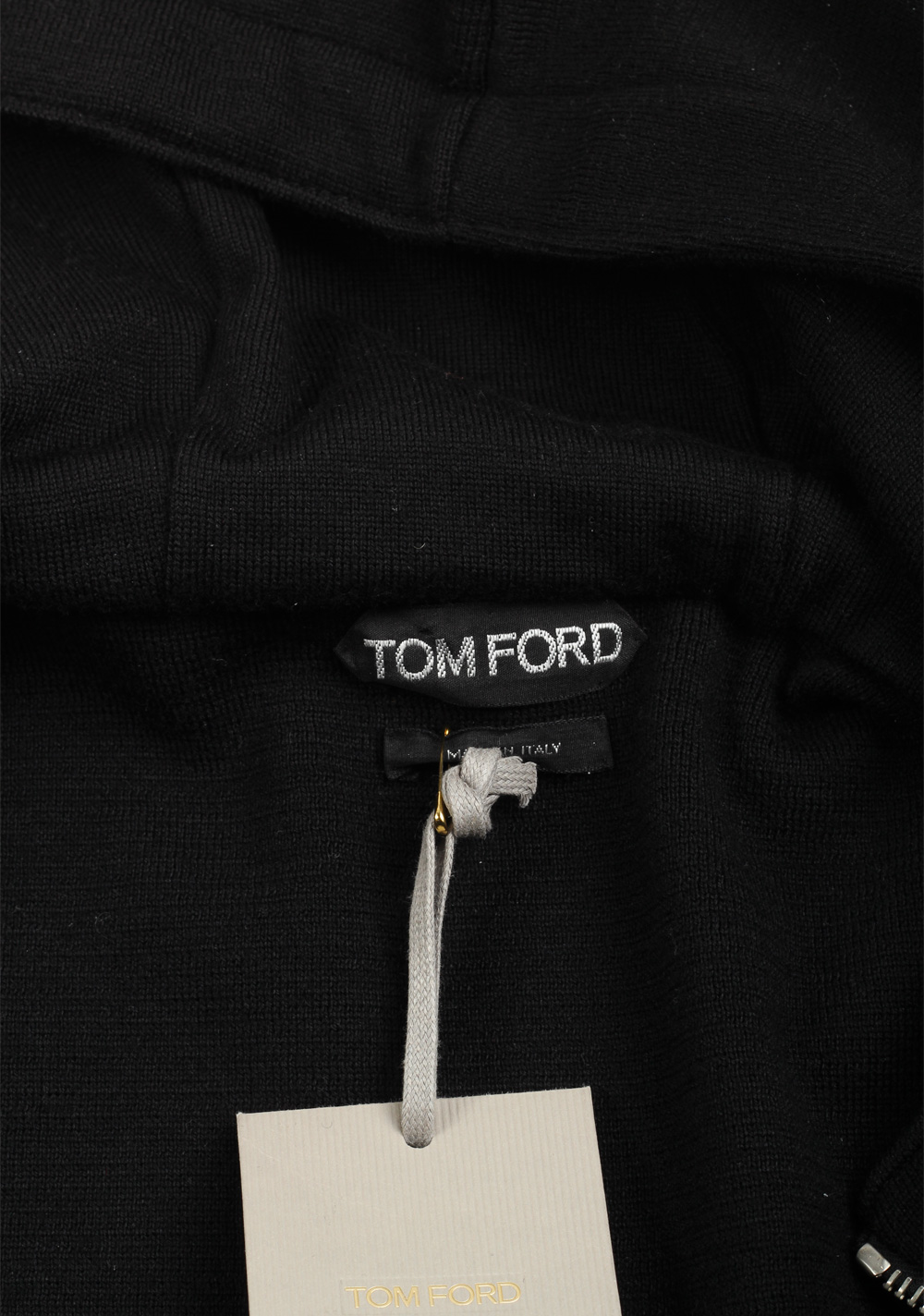 TOM FORD Black Suede Zipper Hoody Size 48 / 38R U.S. In Wool | Costume Limité