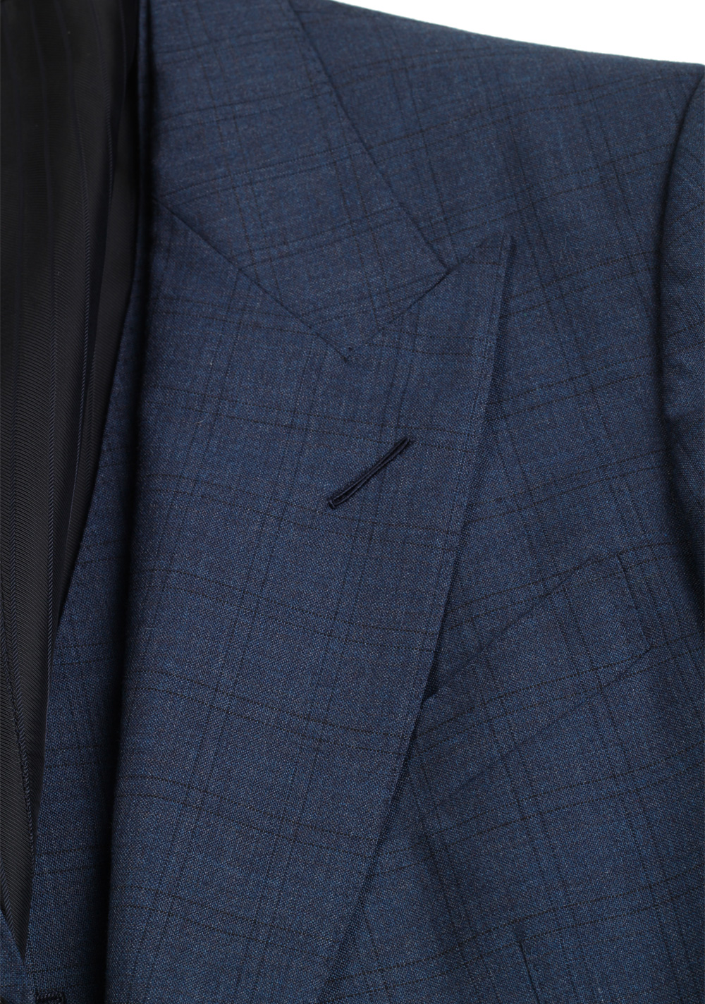 TOM FORD Windsor Checked Blue 3 Piece Suit Size 48 / 38R U.S. Wool Fit A | Costume Limité