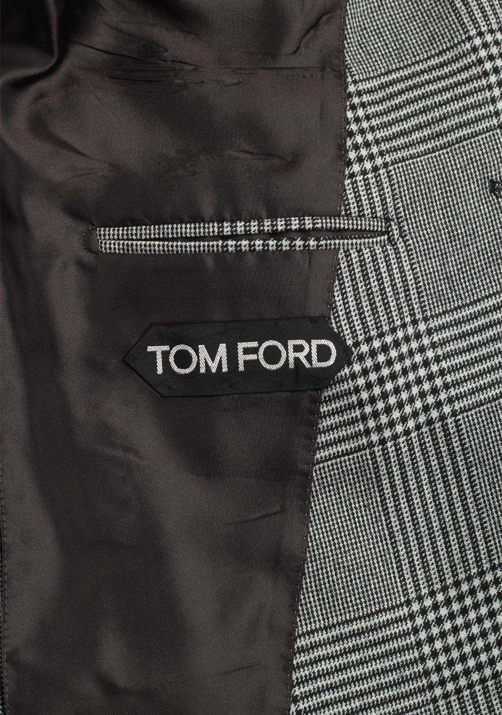 TOM FORD Shelton Gray Checked Suit Size 46 / 36R U.S. | Costume Limité