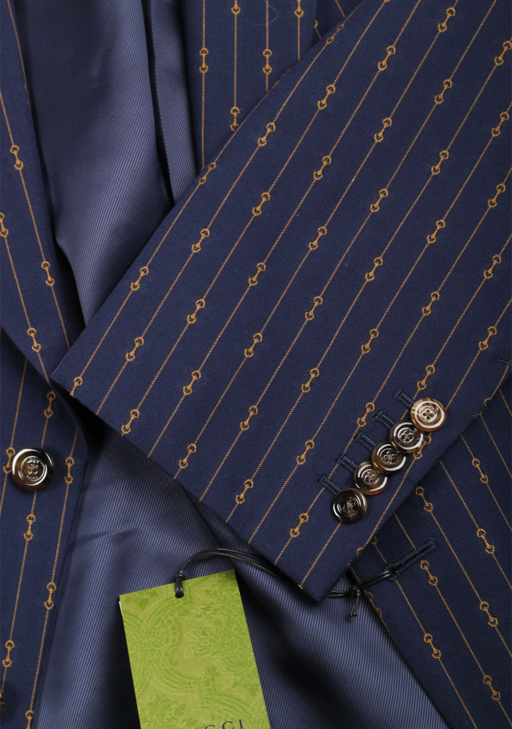 Double-breasted Navy Blue Flannel Chalk Stripe Suit