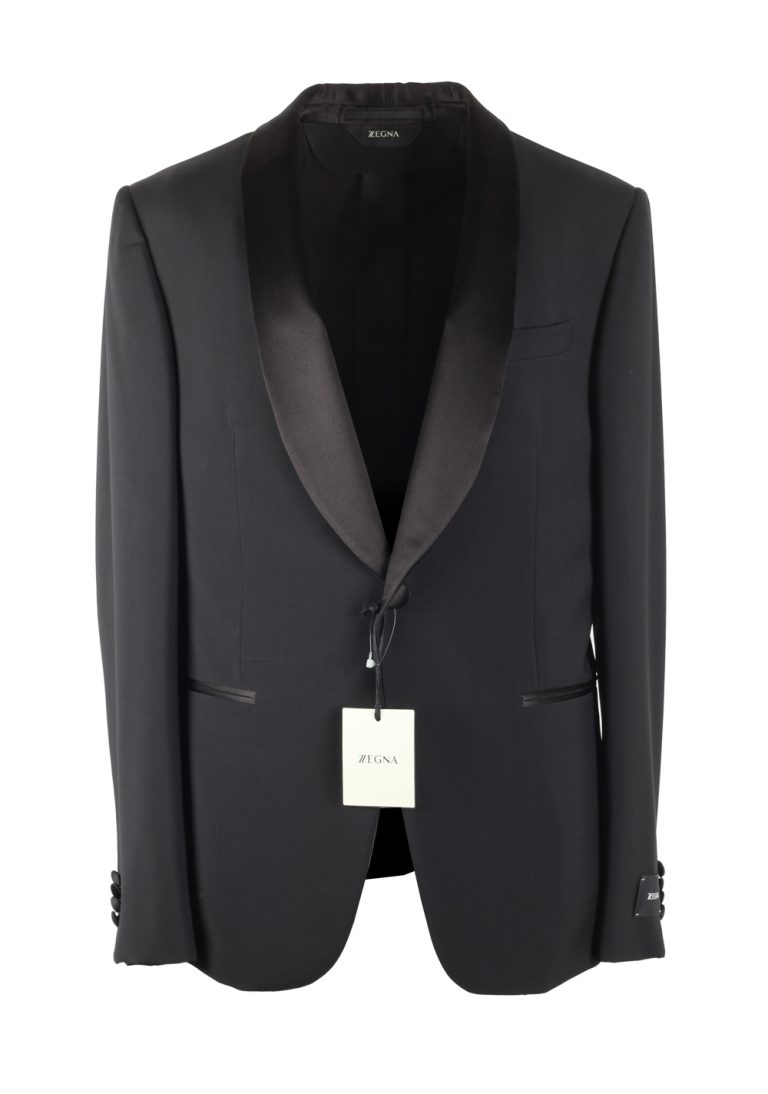 Z Zegna Black Wool Tuxedo Suit Size 50 / 40R U.S. - thumbnail | Costume Limité