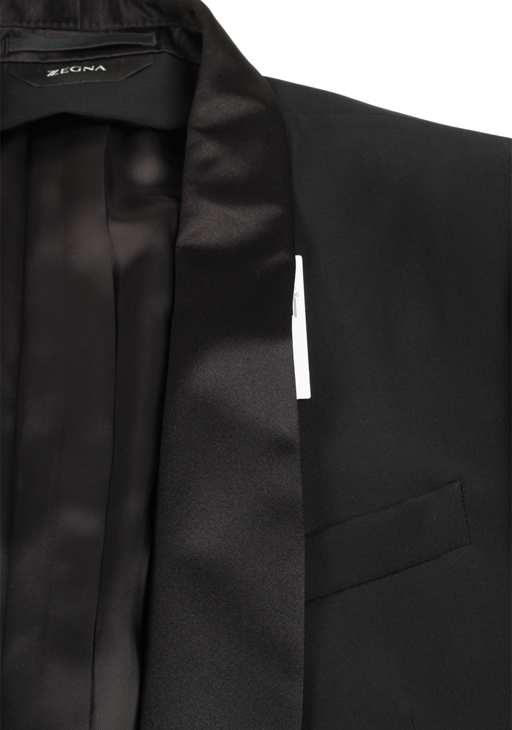 Z Zegna Black Wool Tuxedo Suit Size 50 / 40R U.S. | Costume Limité