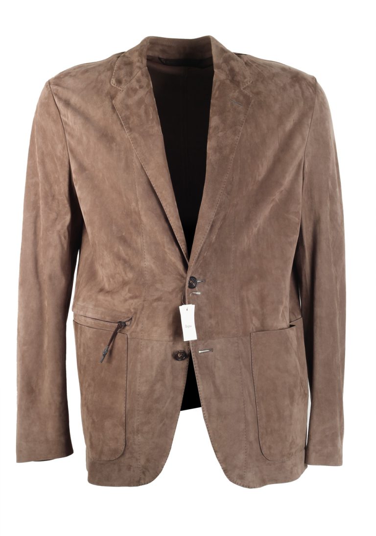 Zegna Brown Suede Blazer Jacket Coat Size 54 / 44R U.S. - thumbnail | Costume Limité