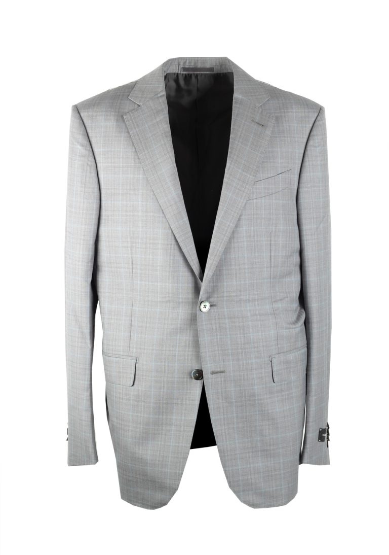 ZEGNA Milano Gray Checked Suit - thumbnail | Costume Limité