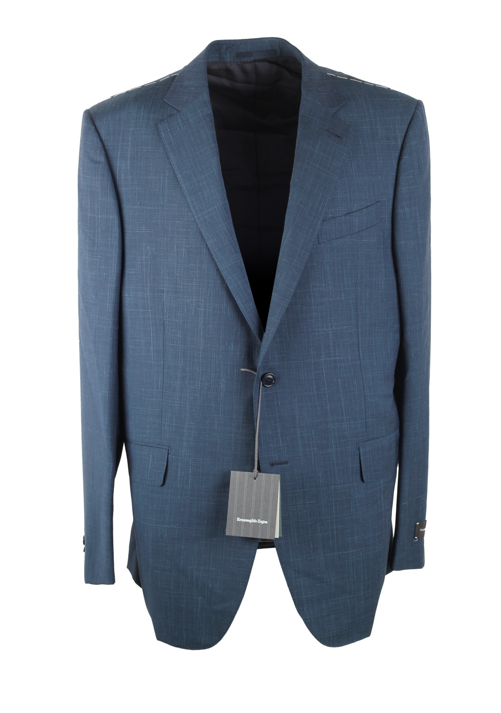 ZEGNA Milano Blue Trofeo Summer Suit Size 56 / 46R U.S. | Costume Limité