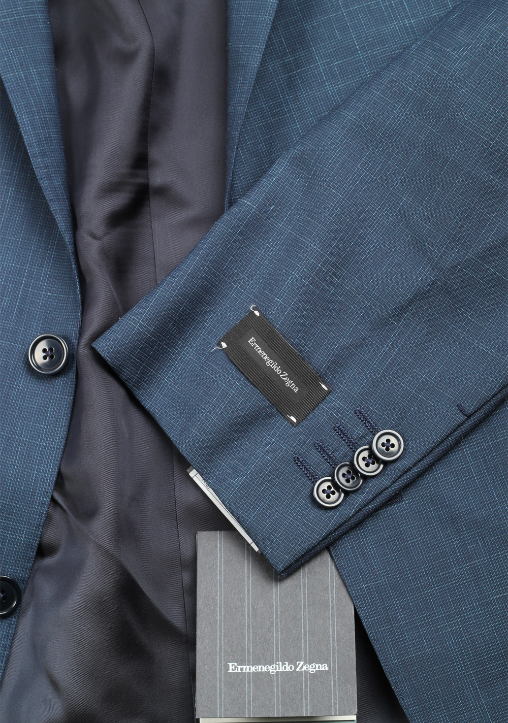 ZEGNA Milano Blue Trofeo Summer Suit Size 56 / 46R U.S. | Costume Limité