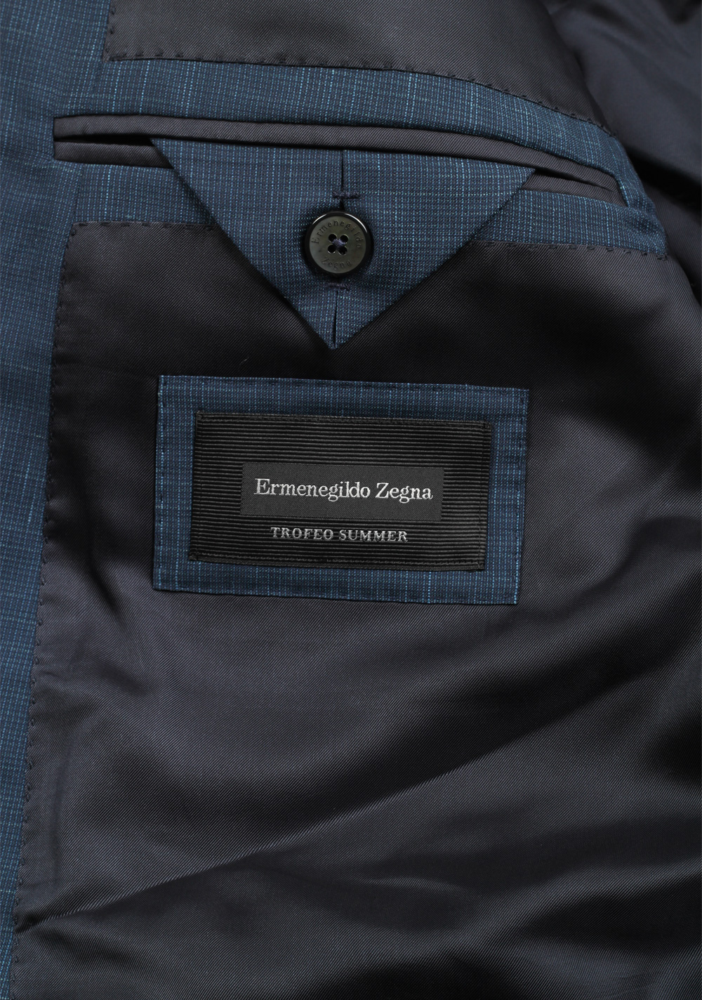 ZEGNA Milano Blue Trofeo Summer Suit Size 56 / 46R U.S. | Costume Limité