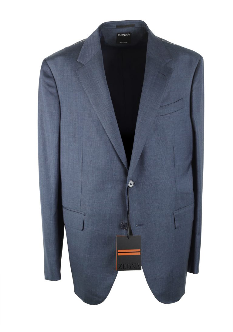 ZEGNA Natural Multiseason Blue Suit Size 56 / 46R U.S. - thumbnail | Costume Limité
