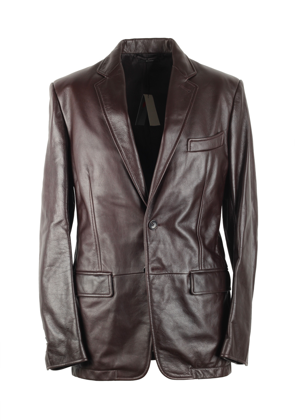 TOM FORD Brown Leather Jacket Blazer Coat Size 48 / 38R U.S. | Costume Limité