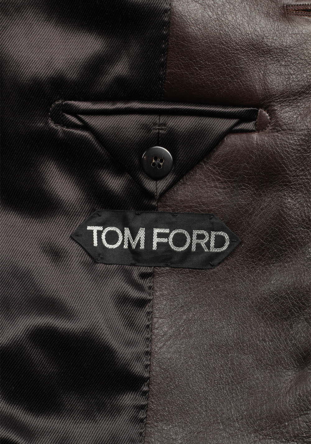 TOM FORD Brown Leather Jacket Blazer Coat Size 48 / 38R U.S. | Costume Limité
