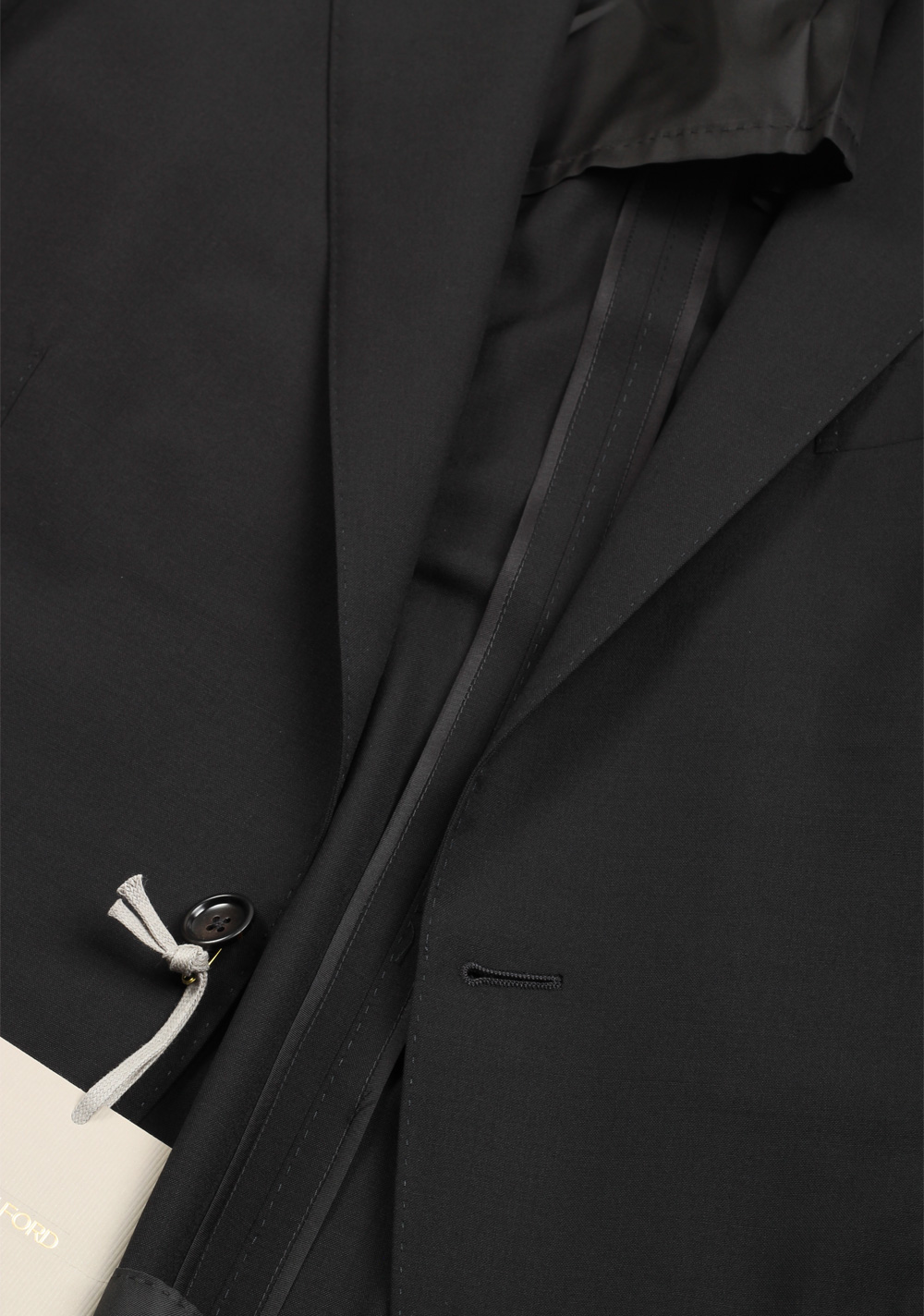 TOM FORD O’Connor Solid Black Suit Size 54 / 44R U.S. In Wool Fit Y | Costume Limité