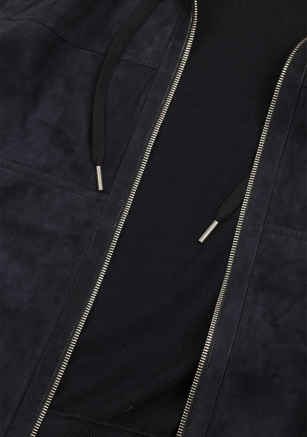 TOM FORD Blue Suede Zipper Hoody Size 48 / 38R U.S. In Wool | Costume Limité