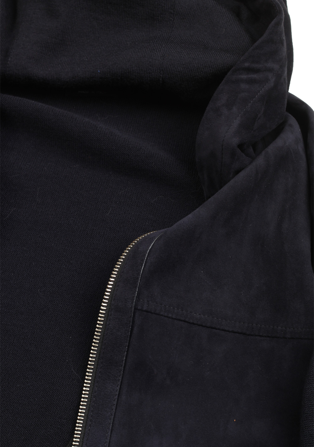 TOM FORD Blue Suede Zipper Hoody Size 48 / 38R U.S. In Wool | Costume Limité