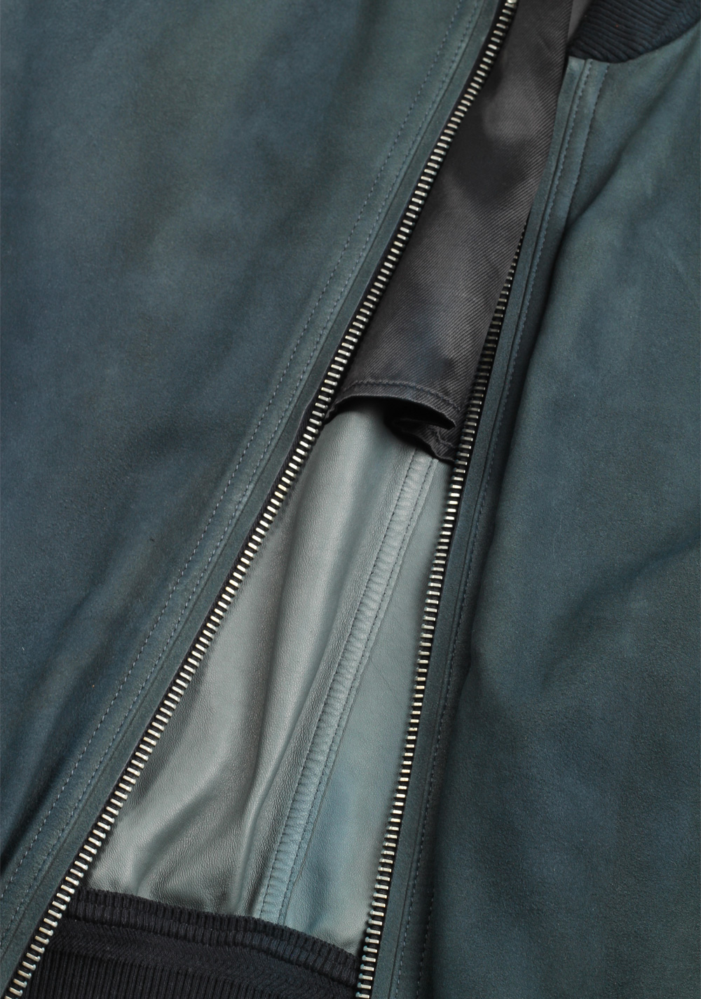 TOM FORD Teal Leather Bomber Jacket Coat Size 48 / 38R U.S. | Costume Limité
