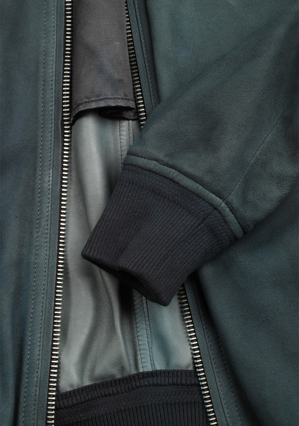 TOM FORD Teal Leather Bomber Jacket Coat Size 48 / 38R U.S. | Costume Limité