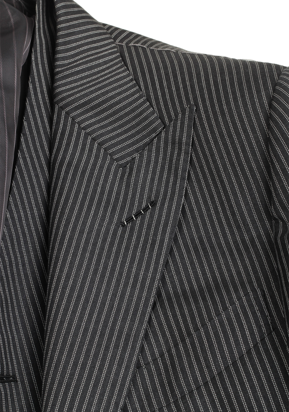 TOM FORD Regency Striped Gray 3 Piece Suit Size 48 / 38R U.S. Wool Fit B | Costume Limité