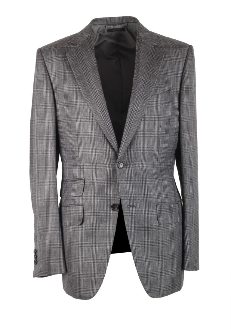 TOM FORD Shelton Checked Gray Suit Size 48 / 38R U.S. - thumbnail | Costume Limité