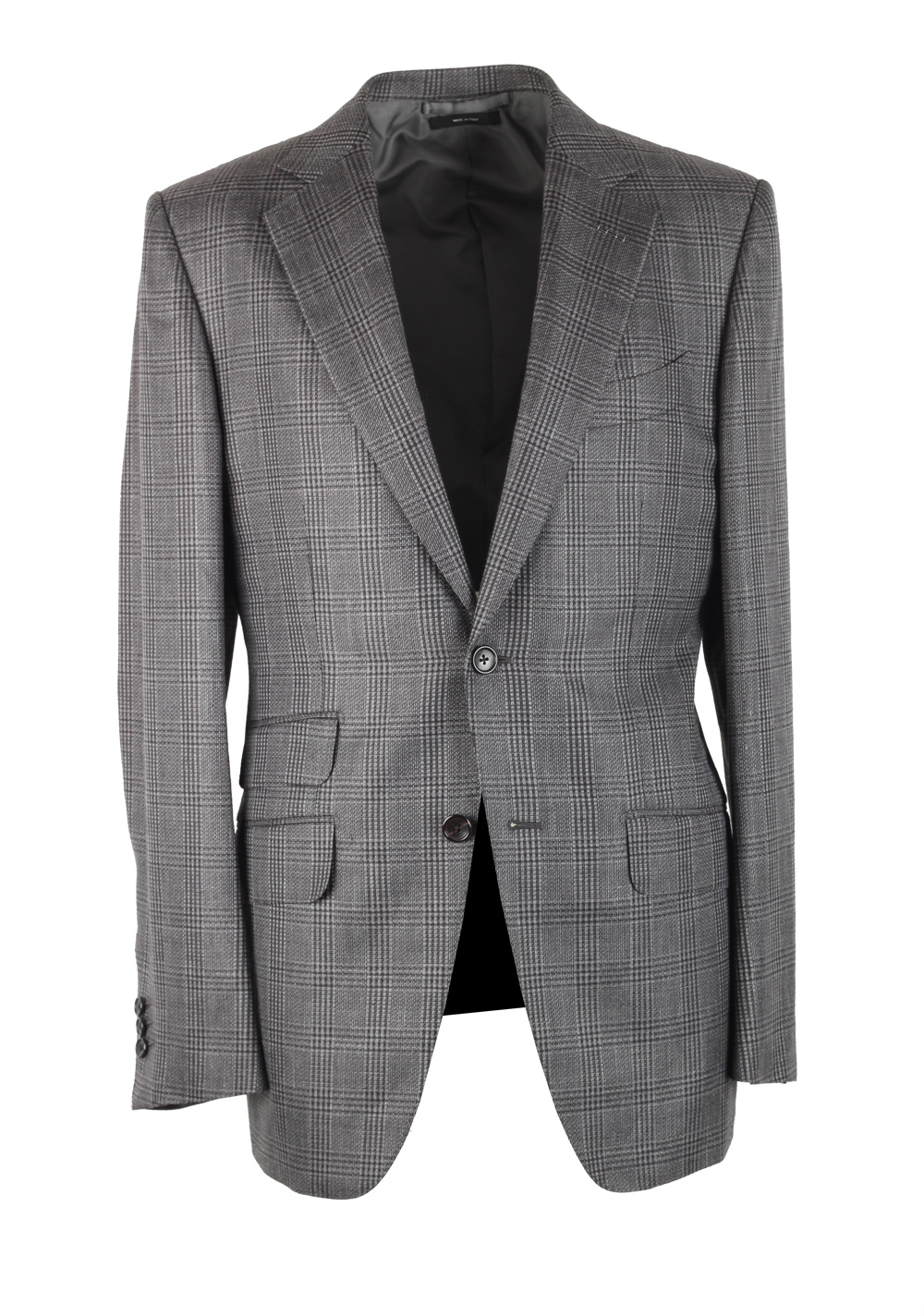 TOM FORD Shelton Checked Gray Suit Size 48 / 38R U.S. | Costume Limité