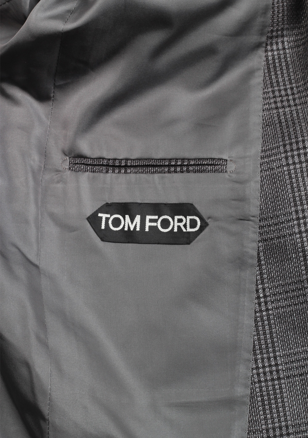 TOM FORD Shelton Checked Gray Suit Size 48 / 38R U.S. | Costume Limité