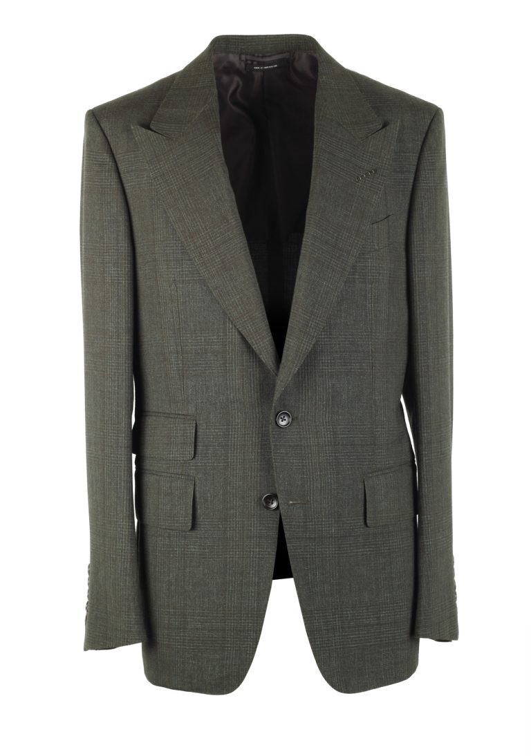 TOM FORD Shelton Green Checked Suit Size 48 / 38R U.S. - thumbnail | Costume Limité