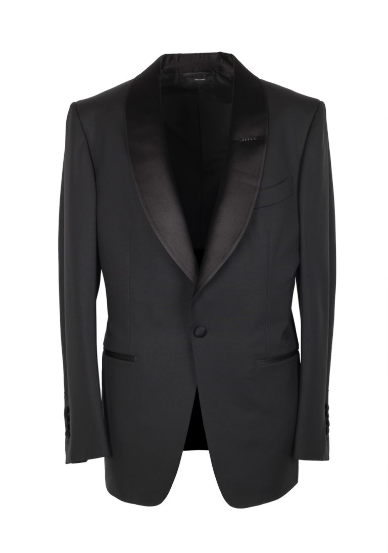 TOM FORD Windsor Shawl Collar Black Tuxedo Suit Smoking Size 48 / 38R U.S. Fit A - thumbnail | Costume Limité