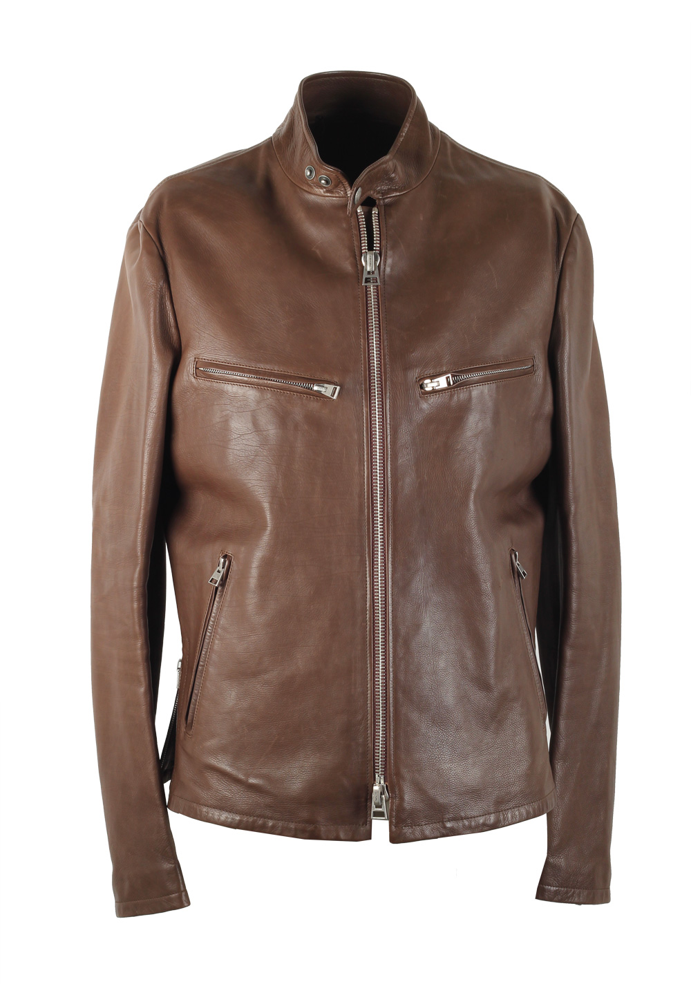 TOM FORD Brown Leather Jacket Coat Size 48 / 38R U.S. | Costume Limité