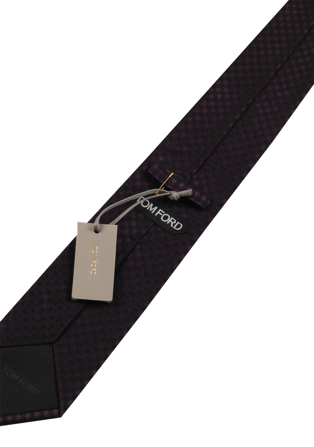 TOM FORD Patterned Black Purple Tie In Silk | Costume Limité