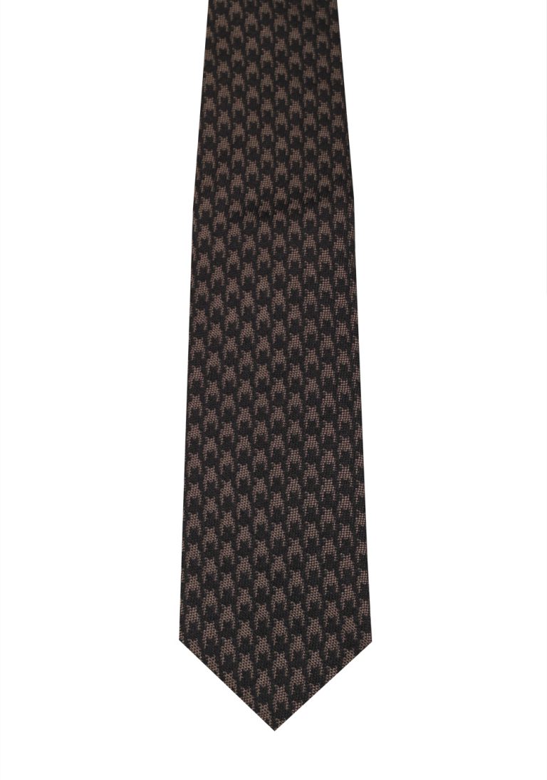 TOM FORD Patterned Black Brown Tie In Silk - thumbnail | Costume Limité