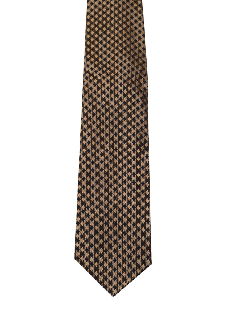 TOM FORD Checked Black Brown Tie In Silk Blend - thumbnail | Costume Limité