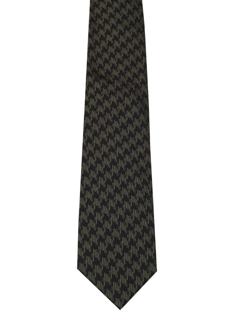 TOM FORD Patterned Black Green Tie In Silk - thumbnail | Costume Limité