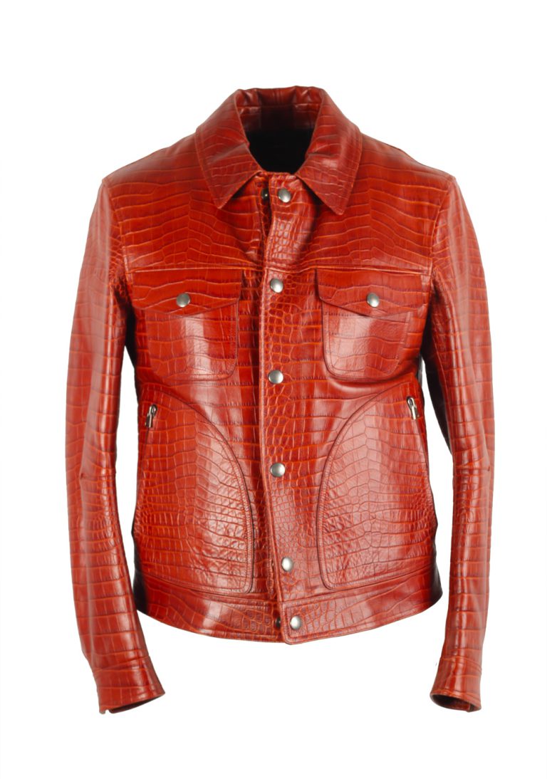 TOM FORD Crocodile Embossed Jacket Coat Size 48 / 38R U.S. - thumbnail | Costume Limité