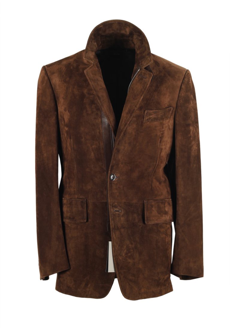 TOM FORD Brown Cashmere Suede Blazer Jacket Size 48 / 38R U.S. Outerwear - thumbnail | Costume Limité