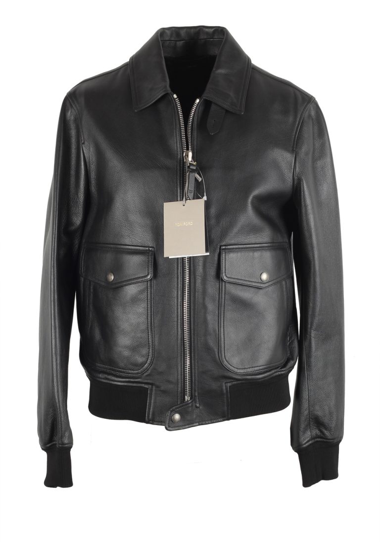 TOM FORD Leather Biker Jacket Coat Size 48 / 38R U.S. Outerwear - thumbnail | Costume Limité