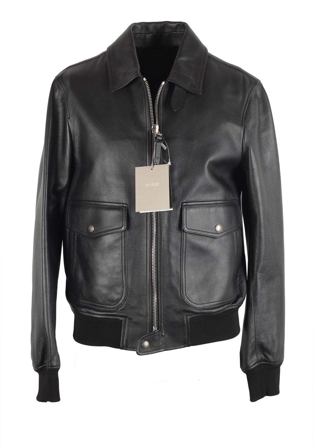 TOM FORD Leather Biker Jacket Coat Size 48 / 38R U.S. Outerwear | Costume Limité