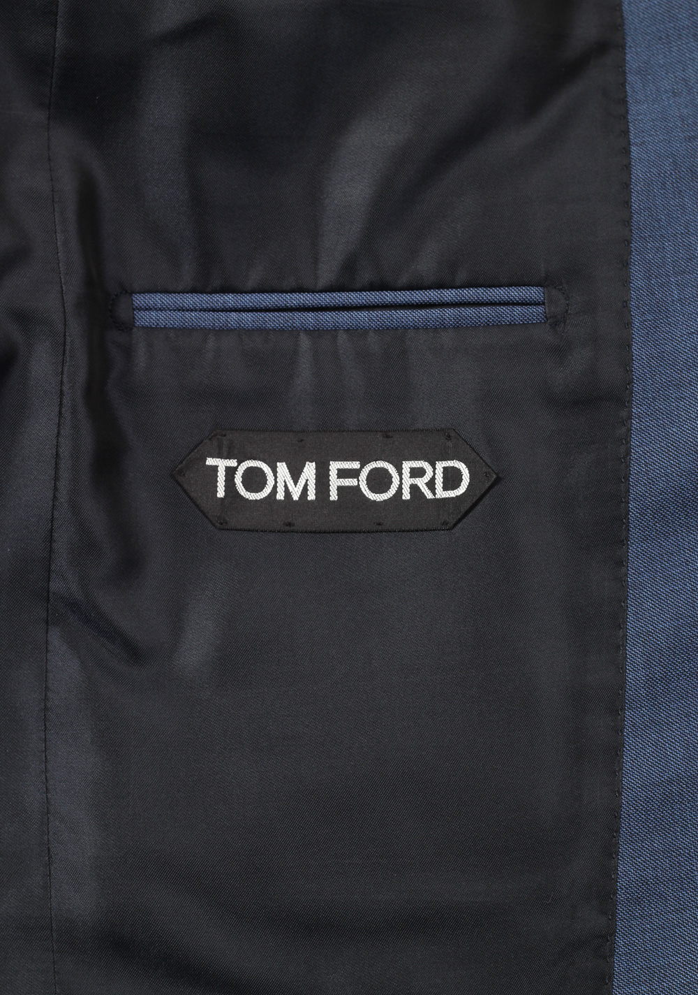 TOM FORD Shelton Solid Blue Sharkskin Suit Size 48 / 38R U.S. In Wool ...