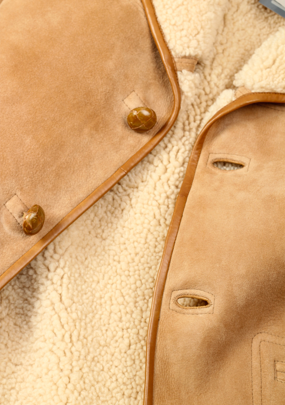 TOM FORD Sand Leather Nubuck Shearling Jacket Coat Size 48 / 38R U.S. Outerwear – image 2