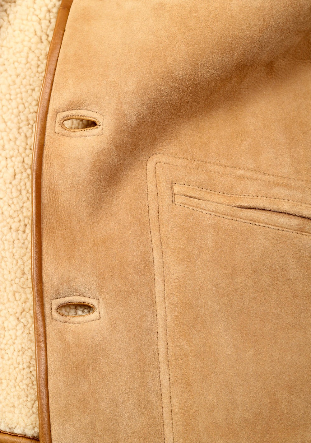 TOM FORD Sand Leather Nubuck Shearling Jacket Coat Size 48 / 38R U.S. Outerwear | Costume Limité