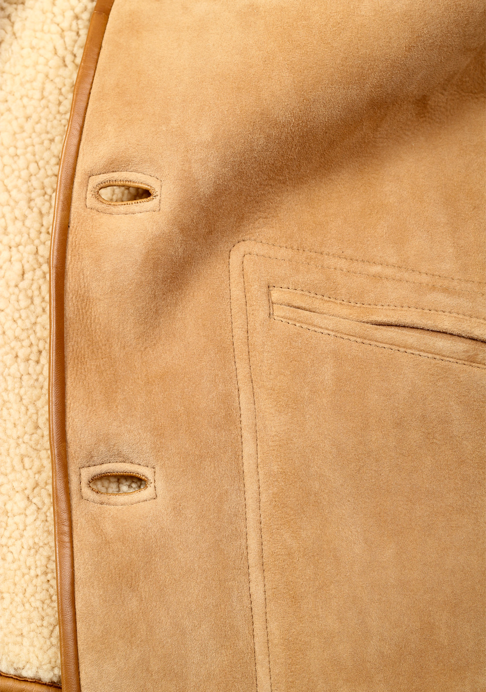 TOM FORD Sand Leather Nubuck Shearling Jacket Coat Size 48 / 38R U.S. Outerwear – image 3
