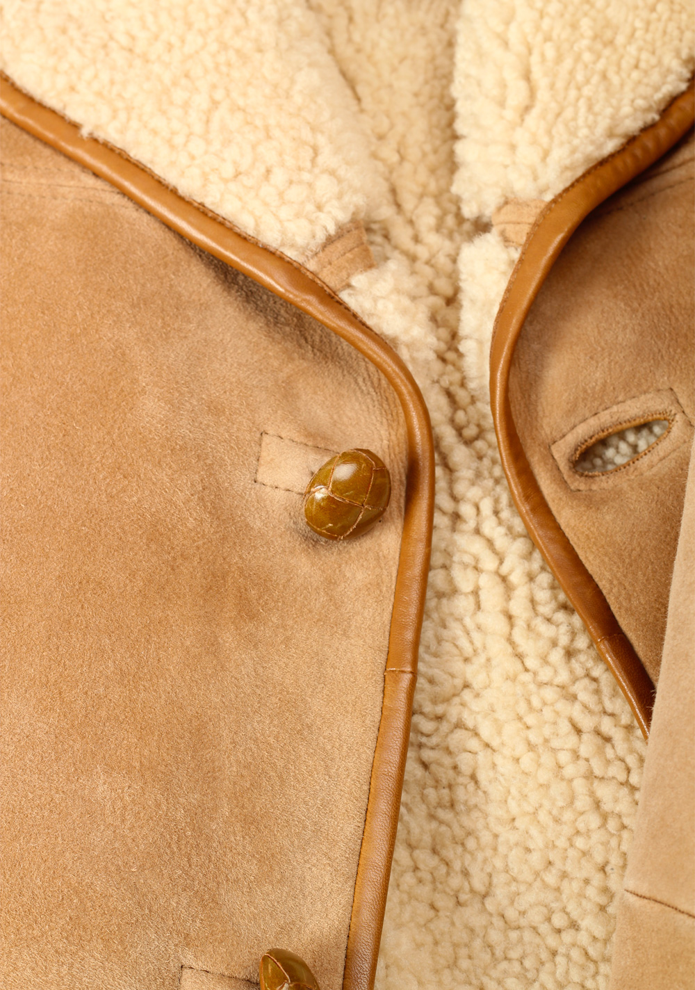 TOM FORD Sand Leather Nubuck Shearling Jacket Coat Size 48 / 38R U.S. Outerwear – image 4