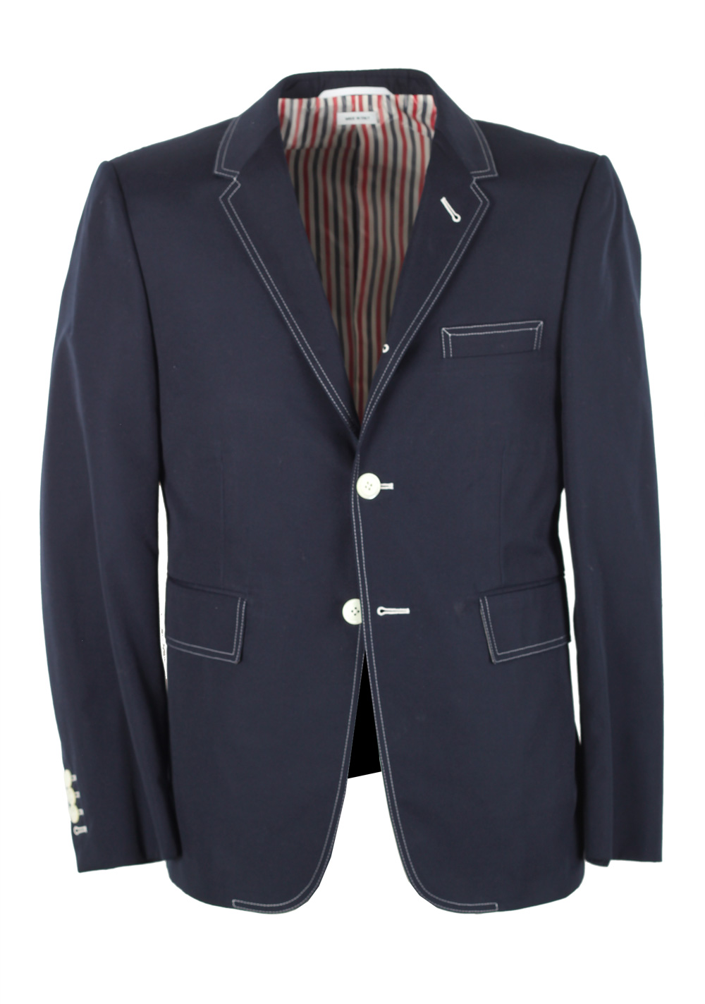 Thom Browne NEW YORK Typewriter Blue Blazer Sport Coat | Costume Limité